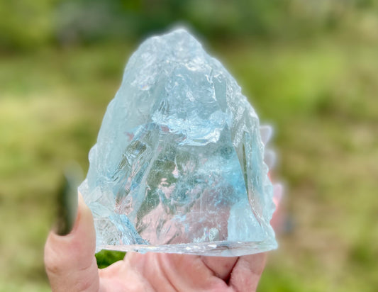 Etched Aquamarine Collector Crystal | Naturally Terminated Aquamarine | Rainbow Inclusions | Blue Banded | Museum Grade | 767g (3835 Carats)