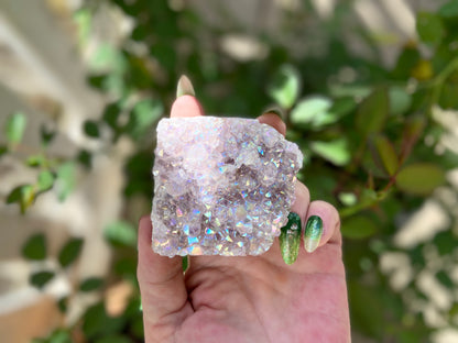 Pearl Amethyst Angel Aura Quartz Cluster Standing