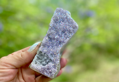 Pearl Amethyst Angel Aura Quartz Cluster Standing