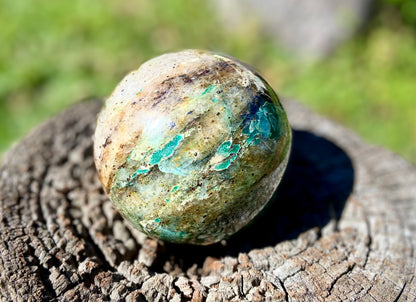 Chrysocolla and Malachite Sphere