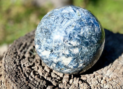 Sparkly Blue/touch of Green Kyanite and Mica Sphere