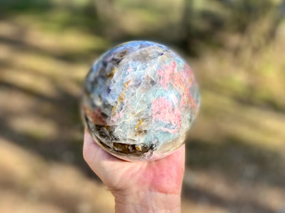 Unicorn Sphere with Lepidolite & Pink Tourmaline Madagascar 1417 g