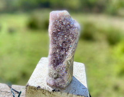 Pearl Amethyst Angel Aura Quartz Cluster Standing