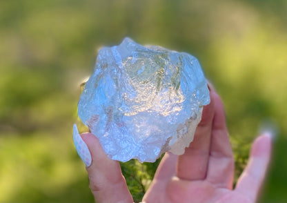 Etched Aquamarine Naturally Double Terminated Rainbow Inclusions Museum Grade  1935 Carats