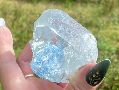 Etched Aquamarine Naturally Double Terminated Rainbow Inclusions Museum Grade  1935 Carats