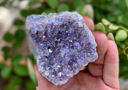 Pearl Amethyst Angel Aura Quartz Cluster Standing