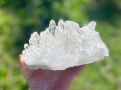 Lemurian Seed Quartz Cluster With A Smudge Of Golden Healer AAA+++