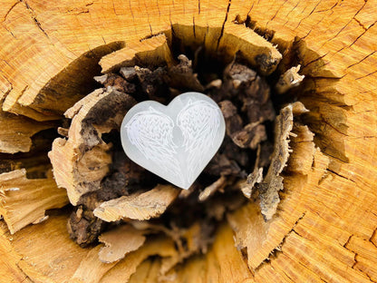 Selenite Heart with wings