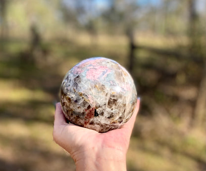 Unicorn Sphere with Lepidolite & Pink Tourmaline Madagascar 1417 g