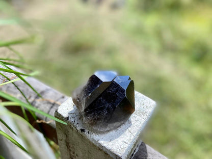 Smokey Quartz Twin Elestial Lemurian Seed Point