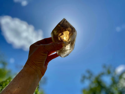 Smokey Citrine Freeform with Rainbow Veils