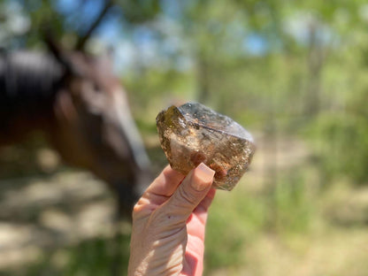 Smokey Citrine Freeform with Rainbow Veils
