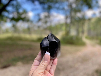 Smokey Quartz Twin Elestial Lemurian Seed Point