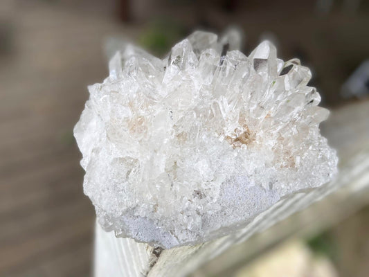 Lemurian Seed Quartz Cluster With A Smudge Of Golden Healer AAA+++