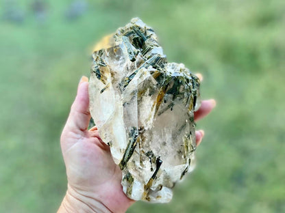 Epidote Lemurian Seed Cluster Double Terminated Cathedral Record Keeper Energetic Library