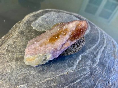 Spirit Quartz With Amethyst and Citrine Natural Point