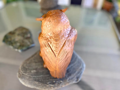Teak Owl Hand Carved