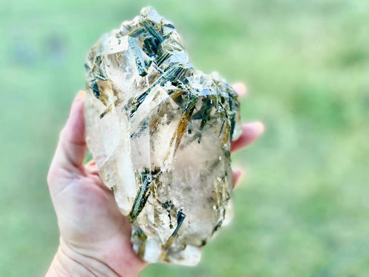 Epidote Lemurian Seed Cluster Double Terminated Cathedral Record Keeper Energetic Library