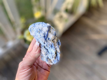 Blue Kyanite Blade Cluster with Quartz