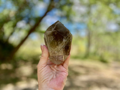 Smokey Citrine Freeform with Rainbow Veils