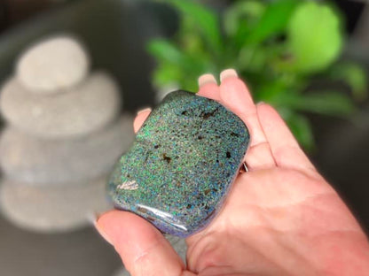 Magnificent Large Australian Rainbow Andamooka Treated Opal Slab