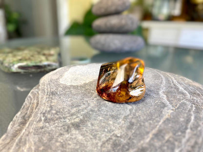 Polished Honey Amber (full of bugs) UV Sensitive