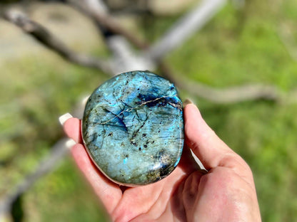Spectacular Labradorite Palm Stone