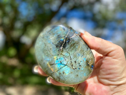 Spectacular Labradorite Palm Stone