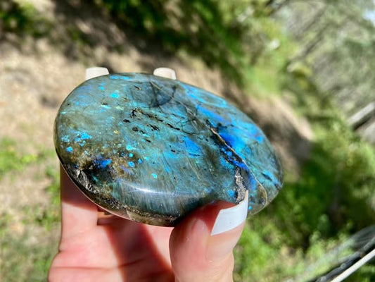 Spectacular Labradorite Palm Stone
