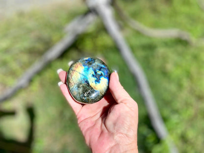 Spectacular Labradorite Palm Stone