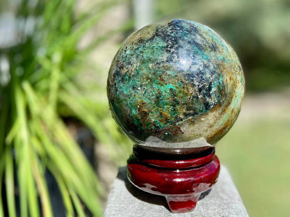 Chrysocolla and Malachite Sphere