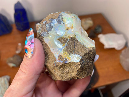 Gorgeous Painted Lady Australian Boulder Opal White