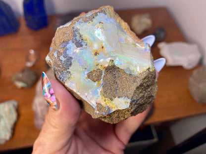 Gorgeous Painted Lady Australian Boulder Opal White