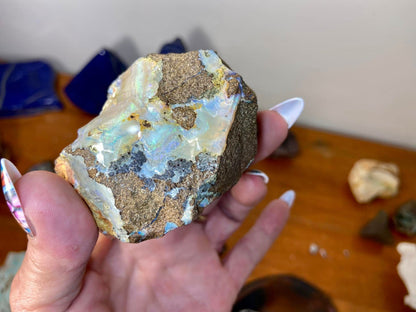 Gorgeous Painted Lady Australian Boulder Opal White