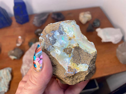 Gorgeous Painted Lady Australian Boulder Opal White