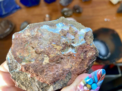 Gorgeous Painted Lady Australian Boulder Opal White