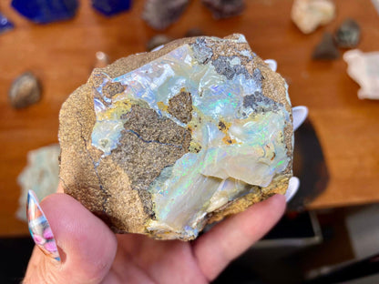 Gorgeous Painted Lady Australian Boulder Opal White