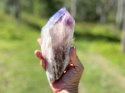 Dragon Tooth Amethyst with Smoky Quartz Phantom Natural Point