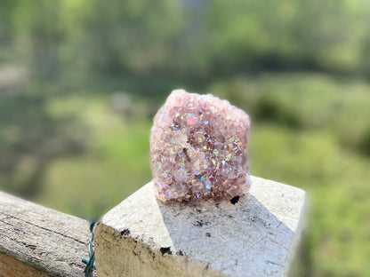 Pearl Amethyst Angel Aura Quartz Cluster Standing