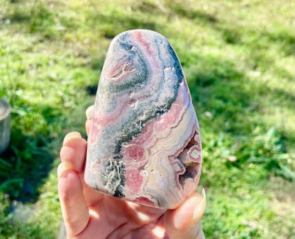 Natural Rhodochrosite Freeform | AAA Grade | Highly Polished | Argentina |Heart Chakra Crystal | 363 Grams