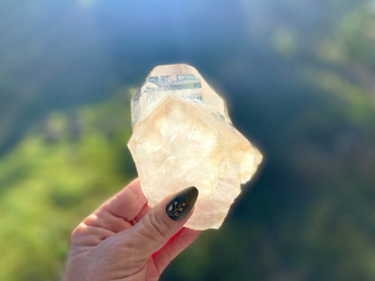 Natural Citrine Lemurian Cathedral Point with Inclusions | Timekeeper | 315g | Brazil