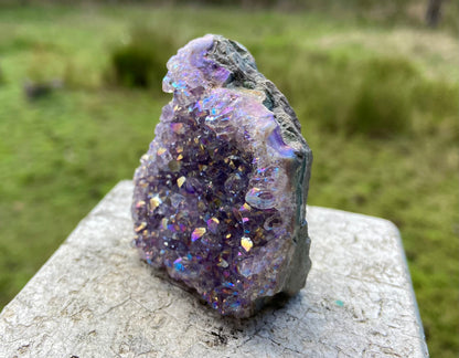 Pearl Amethyst Angel Aura Quartz Cluster Standing