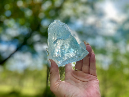 Etched Aquamarine Collector Crystal | Naturally Terminated Aquamarine | Rainbow Inclusions | Blue Banded | Museum Grade | 767g (3835 Carats)
