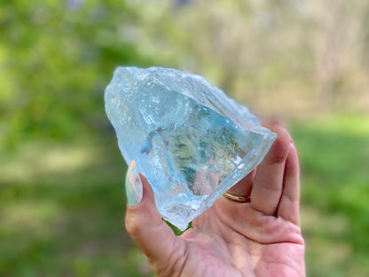 Etched Aquamarine Collector Crystal | Naturally Terminated Aquamarine | Rainbow Inclusions | Blue Banded | Museum Grade | 767g (3835 Carats)