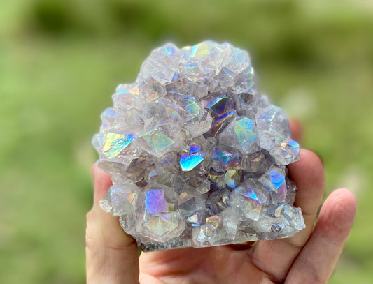 Pearl Amethyst Angel Aura Quartz Cluster Standing