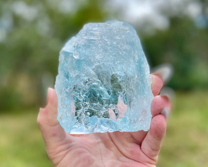 Etched Aquamarine Collector Crystal | Naturally Terminated Aquamarine | Rainbow Inclusions | Blue Banded | Museum Grade | 767g (3835 Carats)