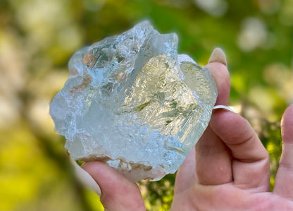 Etched Aquamarine Naturally Double Terminated Rainbow Inclusions Museum Grade  1935 Carats