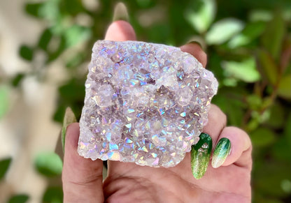 Pearl Amethyst Angel Aura Quartz Cluster Standing
