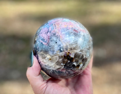 Unicorn Sphere with Lepidolite & Pink Tourmaline Madagascar 1417 g