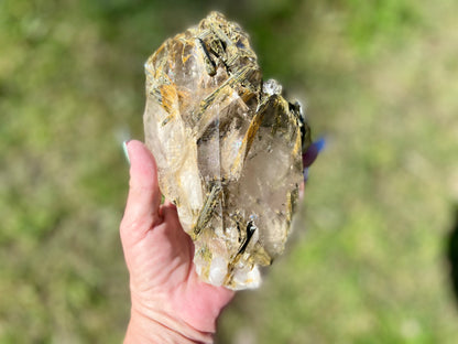 Epidote Lemurian Seed Cluster Double Terminated Cathedral Record Keeper Energetic Library